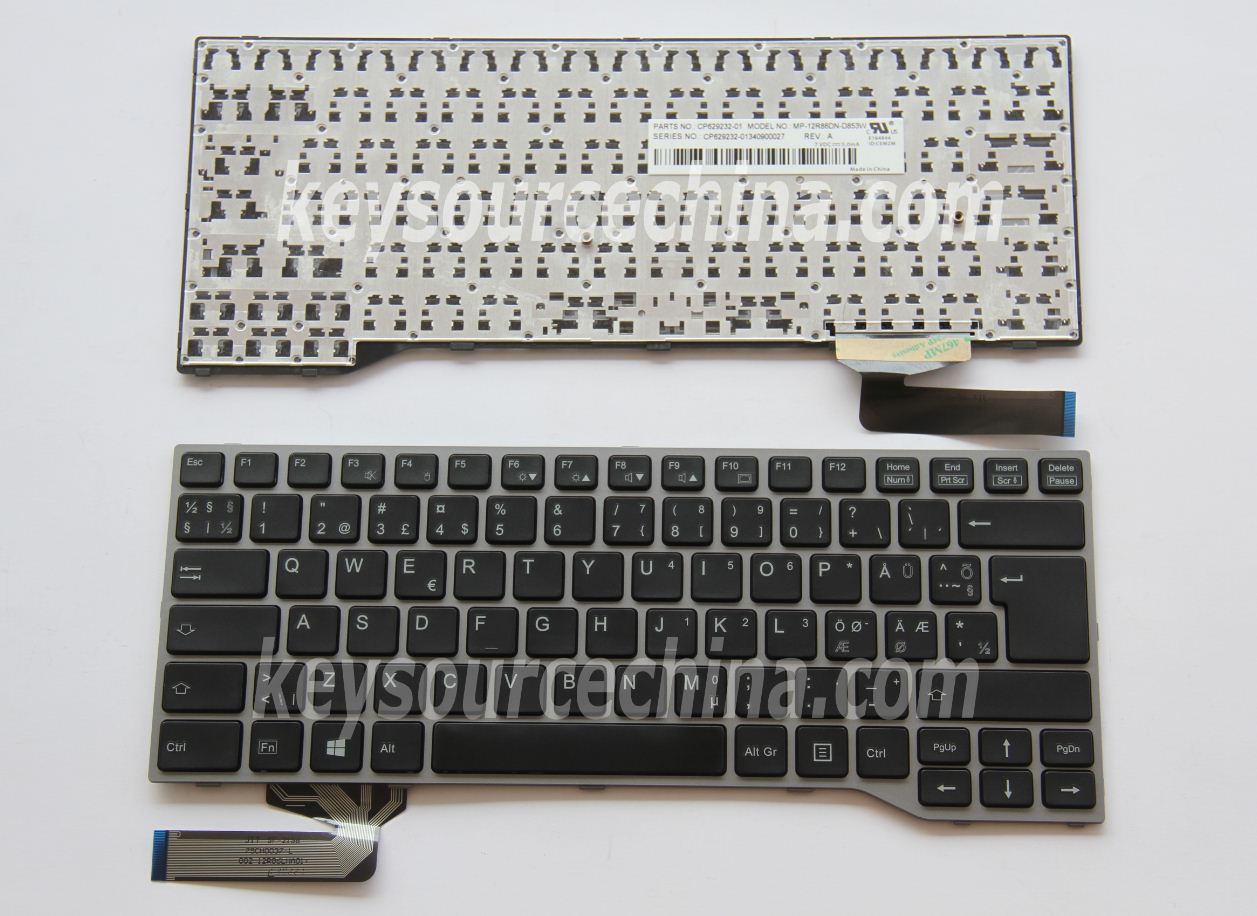 MP-12R86DN-D853W Originalt Fujitsu LifeBook E733 E734 E743 E744 Nordic Keyboard