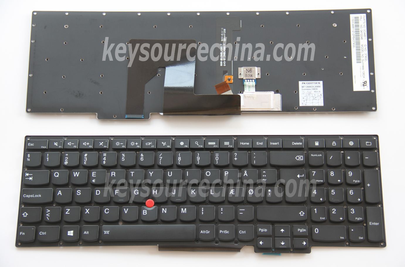 MP-12N86DKJ698W Originalt  Lenovo ThinkPad S531 S540 Ultrabook Danish Keyboard