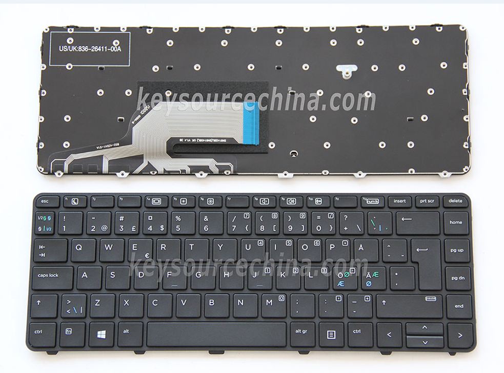 Originalt HP ProBook 430 G3, 440 G3, 430 G4, 440 G4, 640 G2 Nordic Keyboard