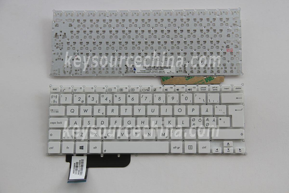 9Z.N8KSQ.51N Originalt Asus X201E X202E F201E S200E Q200E Nordic Keyboard