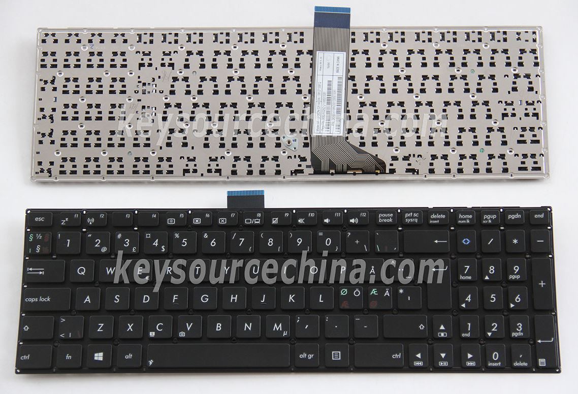 MP-12F56DN-5281W Originalt Asus F502 F502CA X502 X502CA Nordic Keyboard