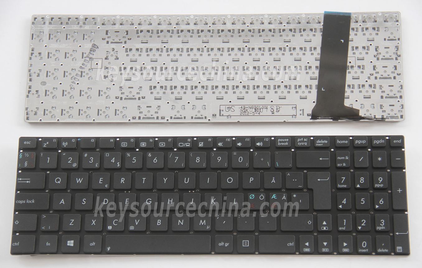 Originalt Asus N56 N56JN N56VM N56VZ N76 N76VJ N76VM N76VZ Nordic Keyboard