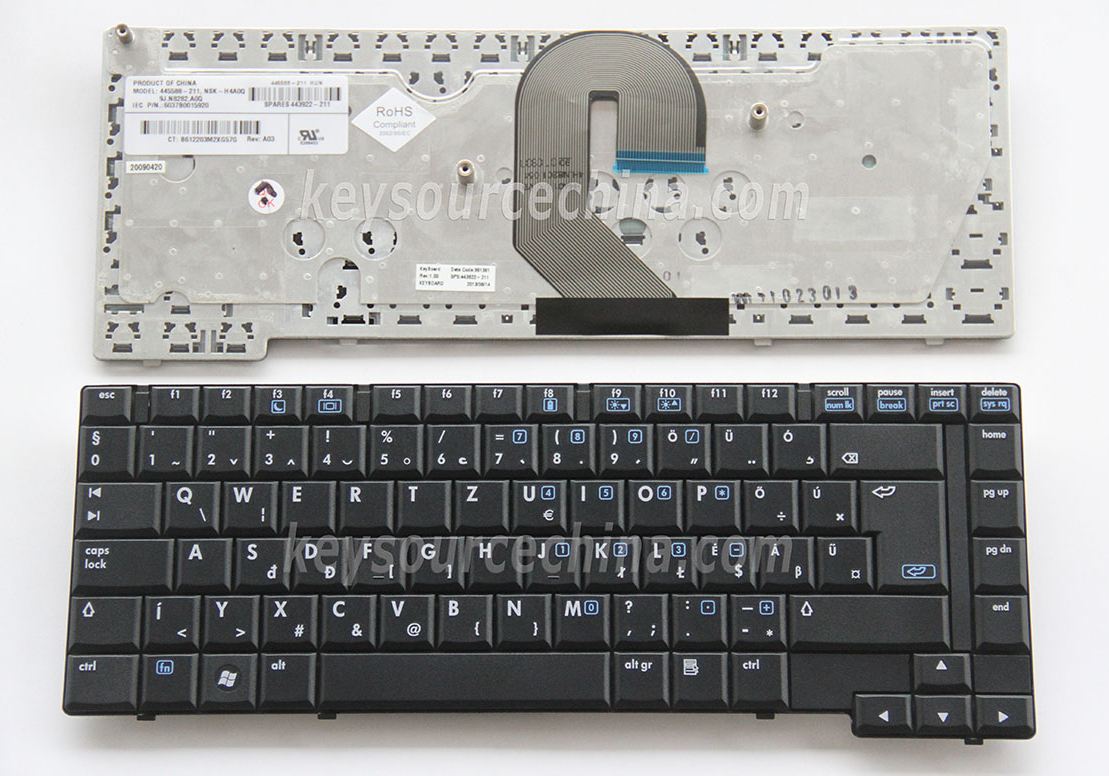 9J.N8282.A0Q Magyar nyelvű Billentyűzet for HP Compaq 6510b 6515b