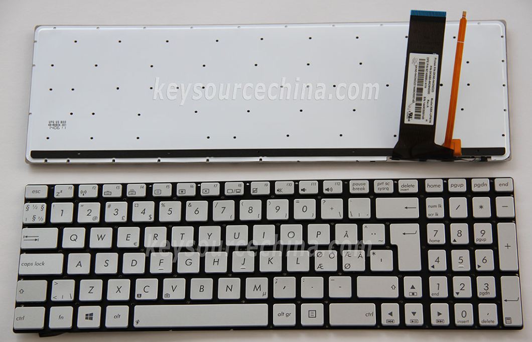 9Z.N8BBU.N1N Originalt Asus N550 N550JV N750 N750JV Q550 Q550JK Q550JV R750 N750JK Nordic Keyboard Backlit