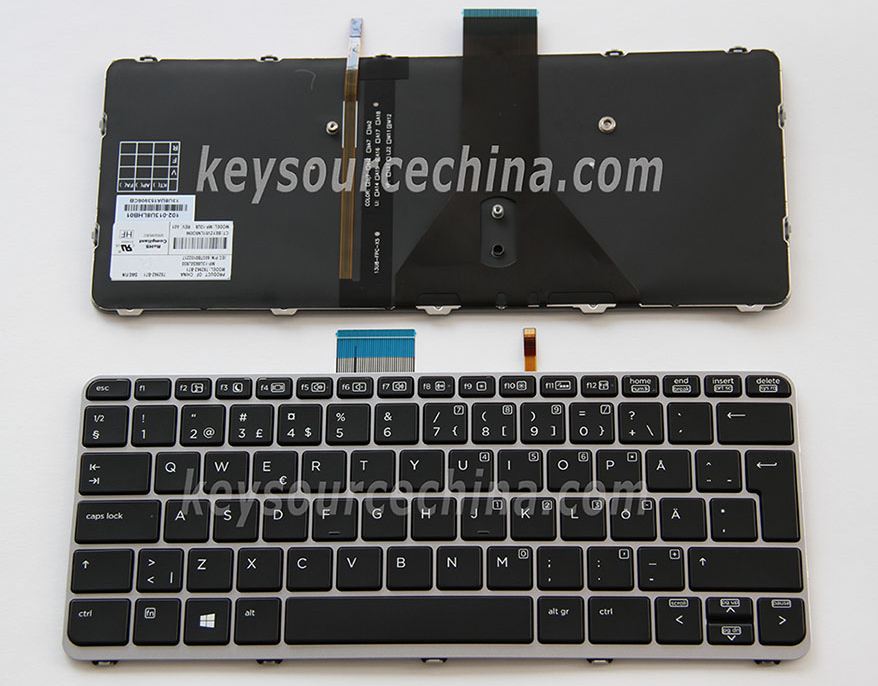 MP-13U86S0J930 Original Swedish Finnish Keyboard for HP EliteBook Folio 1020 G1 Backlit