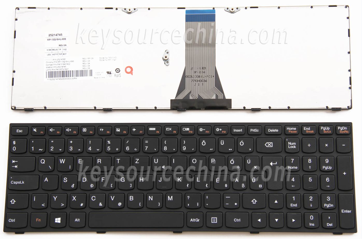 25214745 Magyar Billentyűzet for Lenovo IdeaPad G50-45 G50-70 Z50-70 Z51-70 Z70-80 Black Frame