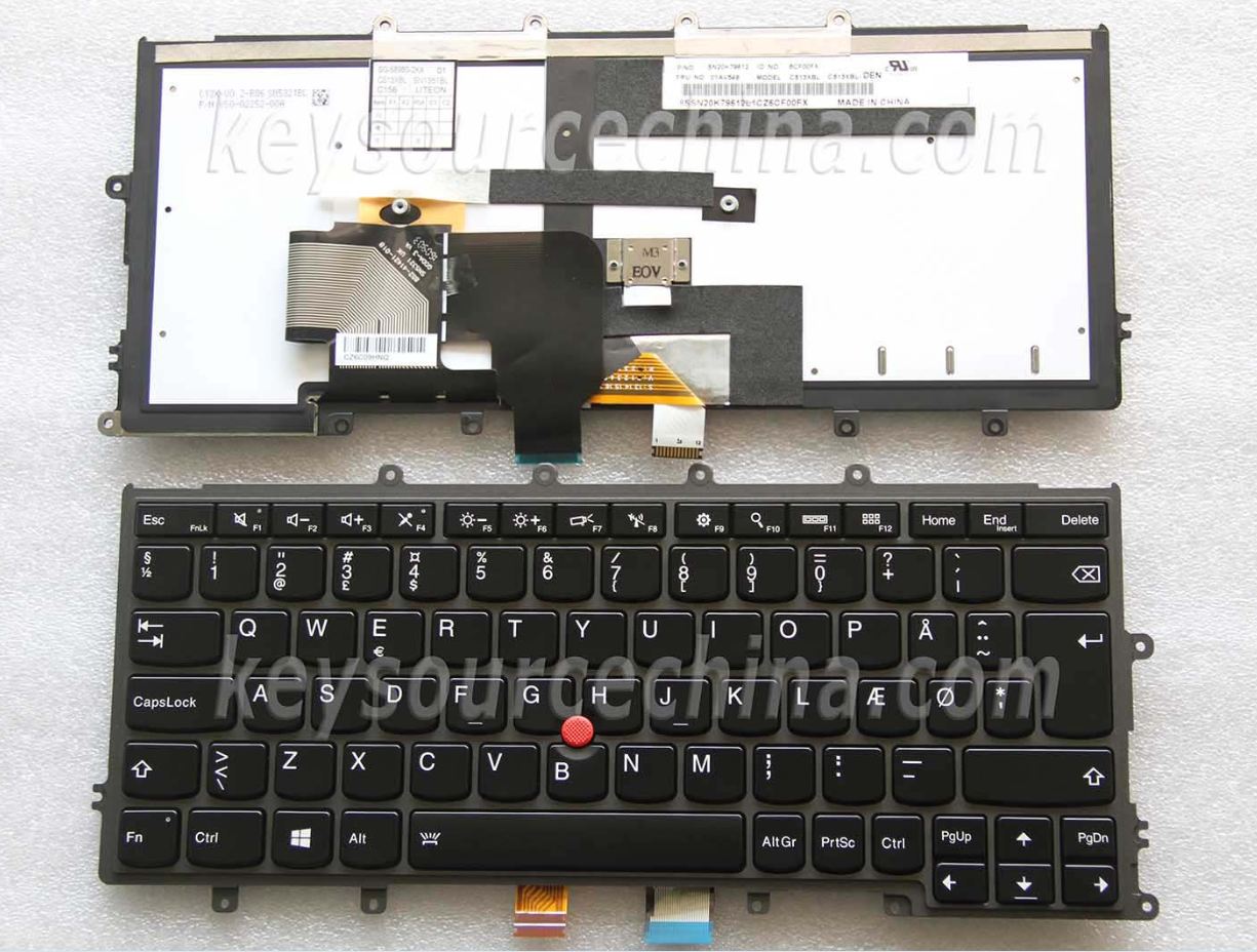 SN20K79612 Danish Keyboard,01AV549 Danish Keyboard,Lenovo ThinkPad X240 Danish Keyboard