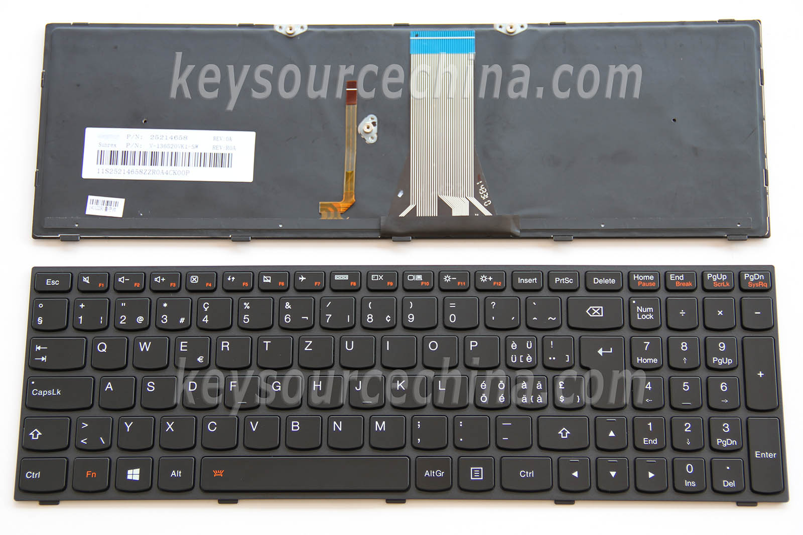 25214658 Originalt Lenovo IdeaPad 300-15IBR 300-15ISK 305-15IBD 300-17ISK 500-15ACZ 500-15ISK Backlit Swiss German Laptop Keyboard Schweiz Tastatur