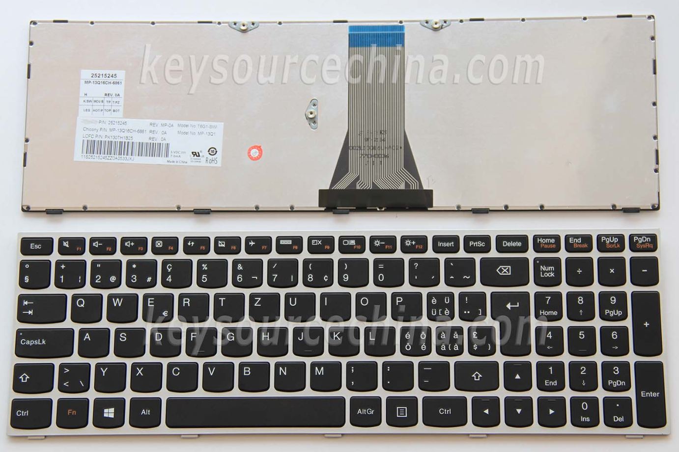 Lenovo IdeaPad B50-30 B50-45 B50-70 B50-80 B70-80 B71-80 B51-30 B51-35 B51-80 Swiss German Laptop Keyboard Schweiz Tastatur Silver