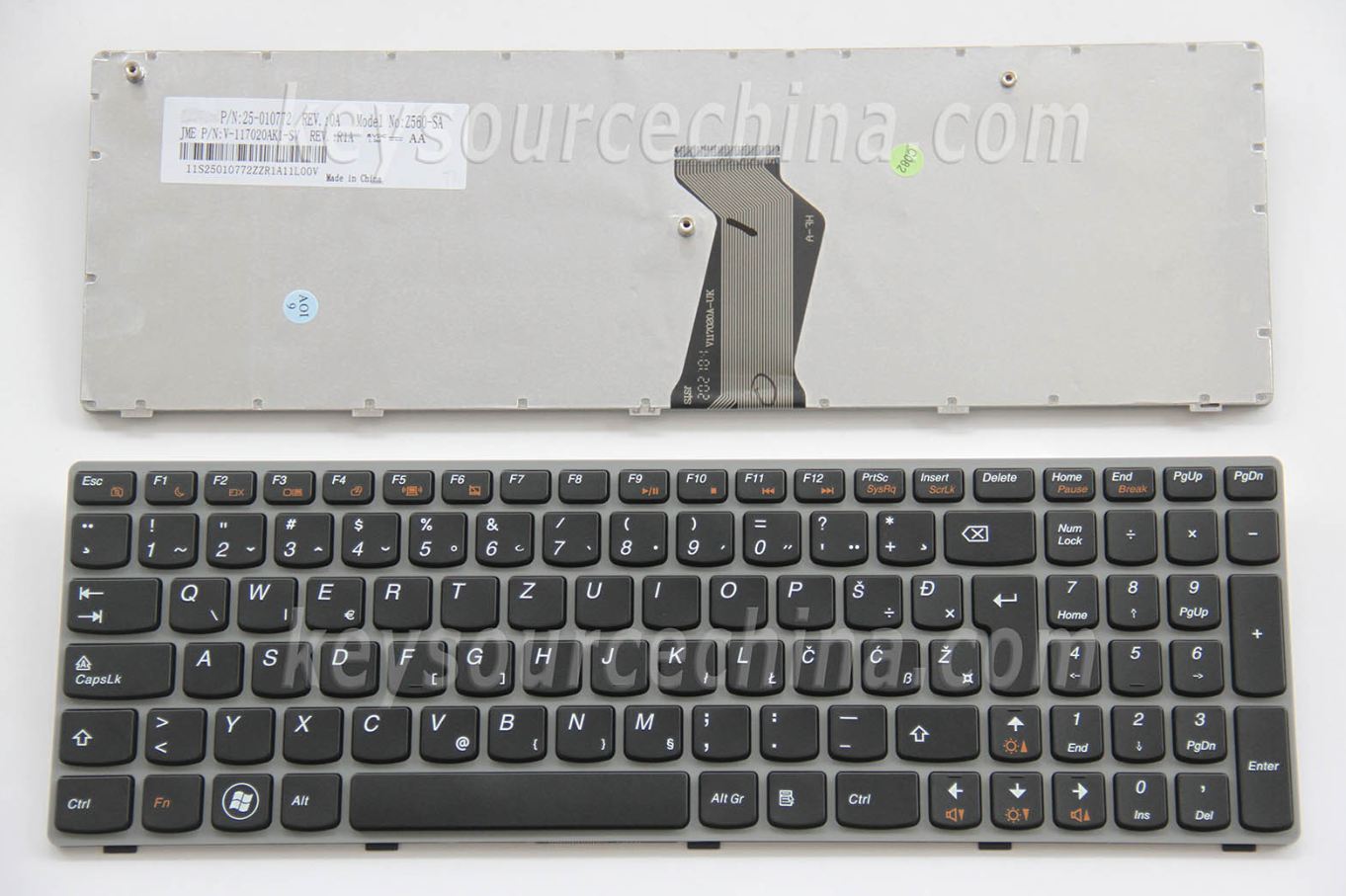 Z560-SA Originalt Lenovo Ideapad Z560 Z565 G570 G575 G770 G780 Tipkovnica Slovenian Bosnian Croatian Serbian Laptop Keyboard Gray