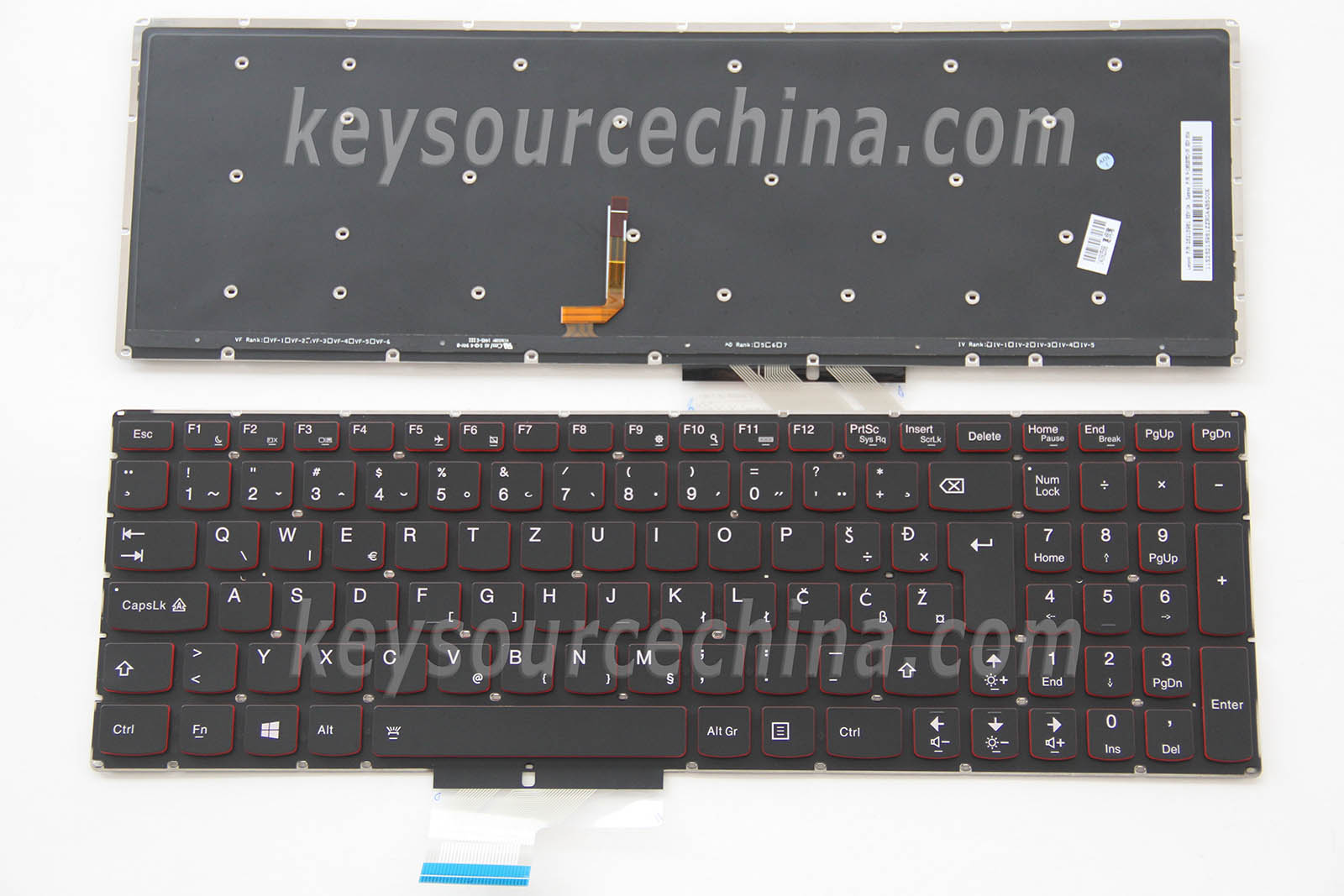 Lenovo IdeaPad Y50 Y50-70 Y70 Y70-70 Touch Backlit Tipkovnica Slovenian Bosnian Croatian Serbian Laptop Keyboard