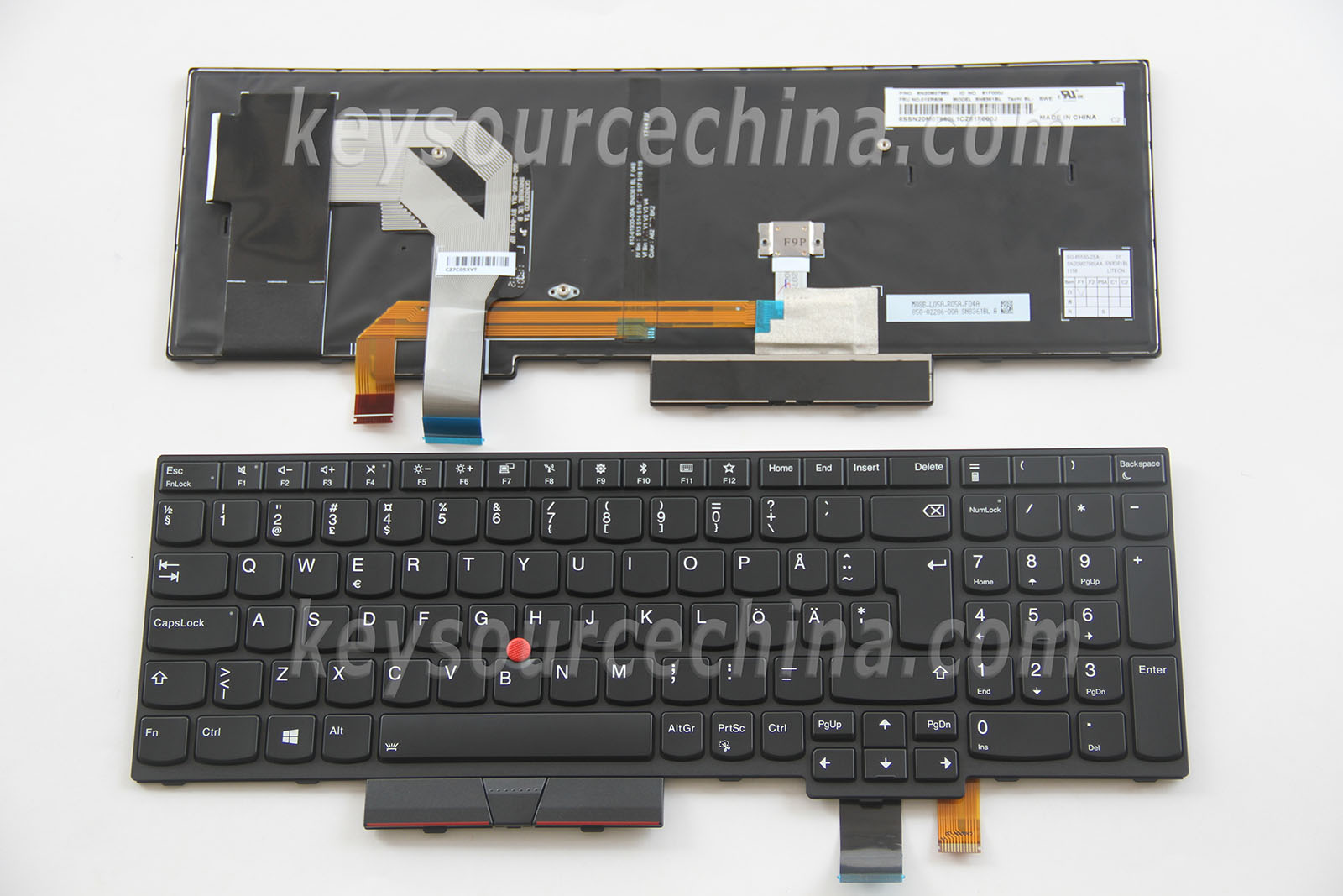 01ER608 Originalt Lenovo ThinkPad T570 P51s Swedish Finnish Laptop Keyboard Backlit
