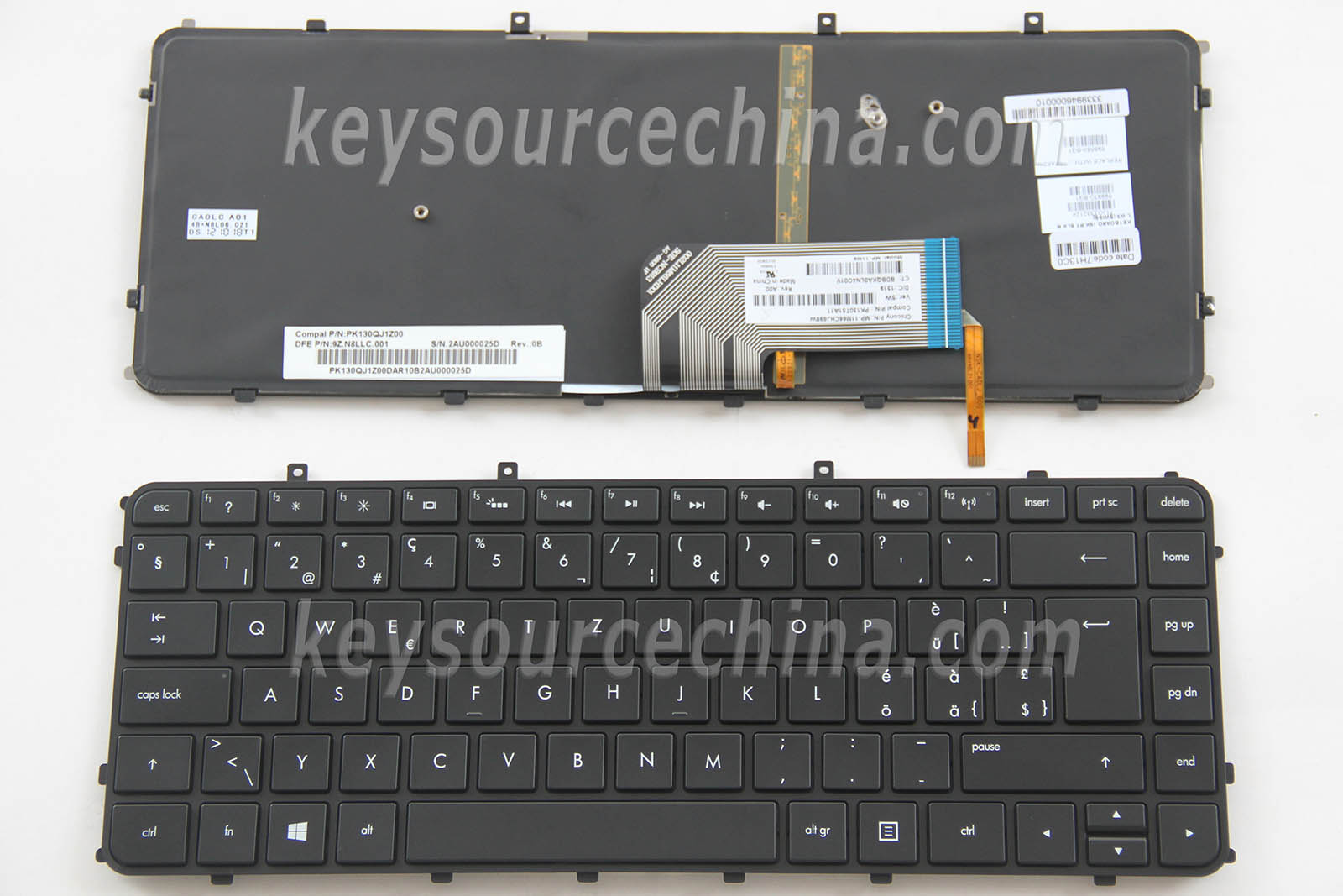 698680-BG1 Originalt HP Envy 4-1000 6-1000 TouchSmart 4-1000 Ultrabook 6-1000 Sleekbook 6-1000 Backlit Swiss German Laptop Keyboard Schweiz Tastatur