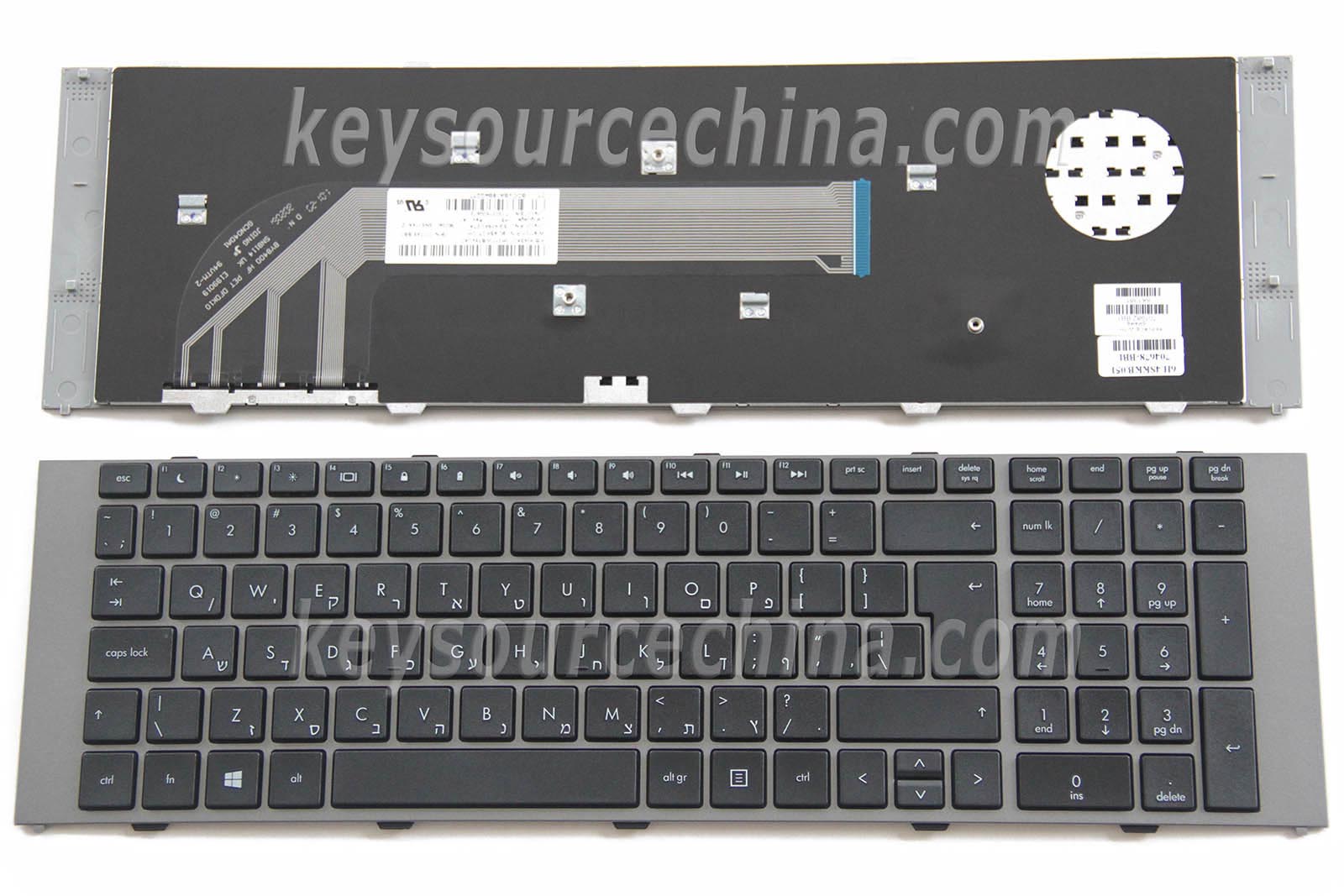 701982-BB1 Originalt HP Probook 4740s Hebrew Laptop Keyboard Israel HE מקלדת