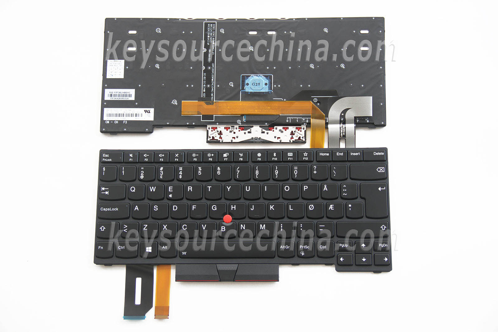 01YP300 Originalt Lenovo ThinkPad E480 L480 T480s L380 Yoga Norwegian Laptop Keyboard Backlit
