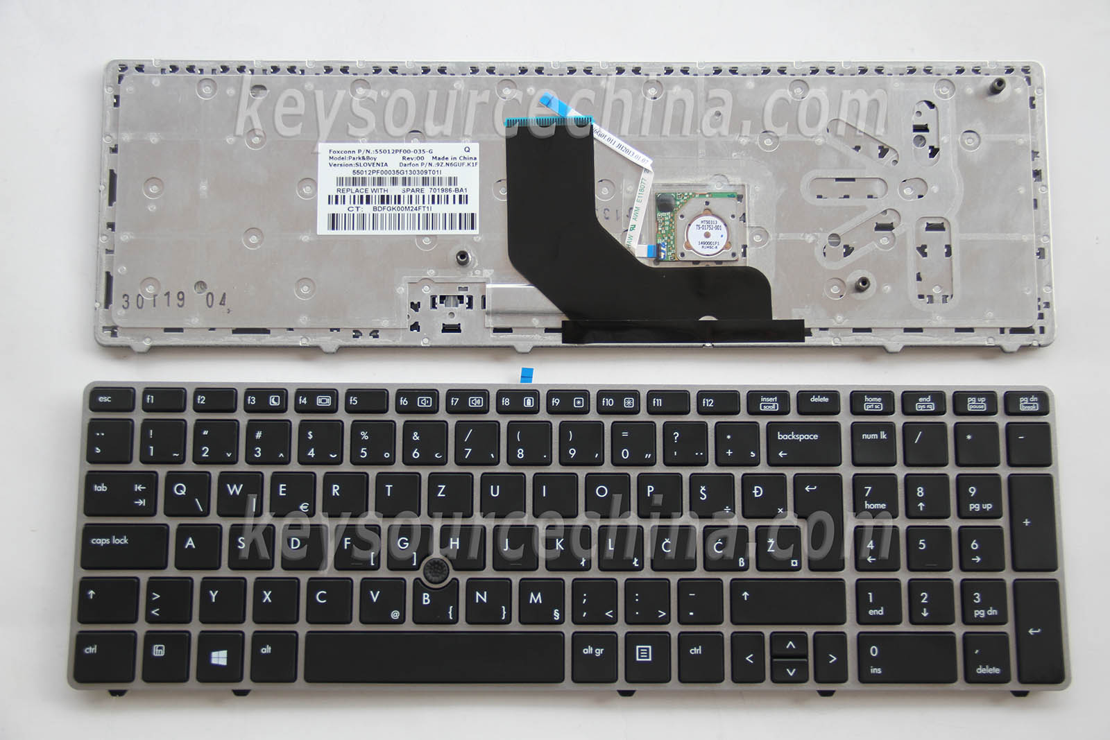 HP EliteBook 8560p 8570p Tipkovnica Slovenian Bosnian Croatian Serbian Laptop Keyboard