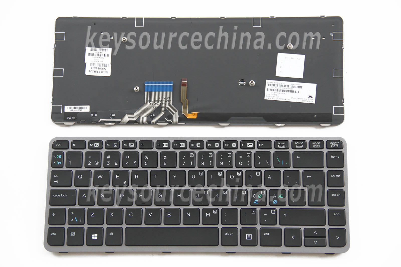 776011-DH1 Nordic Laptop Keyboard,HP EliteBook Folio 1040 G1 Nordic Laptop Keyboard Backlit