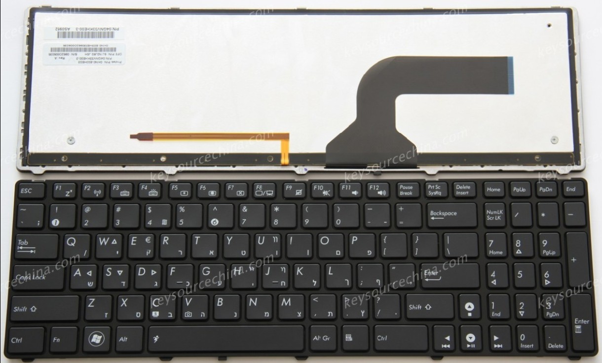 04GNV33KHE00-3,Asus G51 מקלדת מחשב נייד,Asus G53 מקלדת מחשב נייד,Asus G60 מקלדת מחשב נייד,Asus G73 מקלדת מחשב נייד