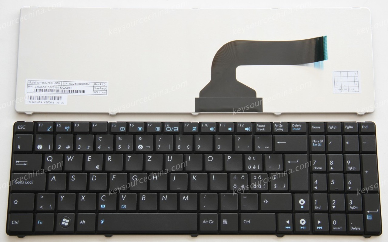 04GNQX1KSF00-2 ASUS G51 G53 G60 G72 G73 VX7 UX50V U50VG Swiss(SW) Tastatur Clavier Keyboard